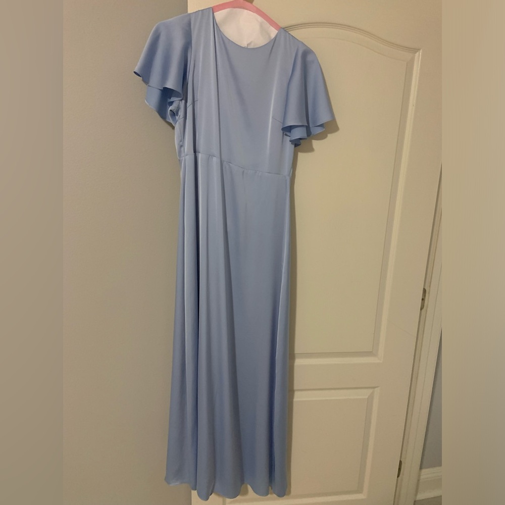 Blue satin dress
